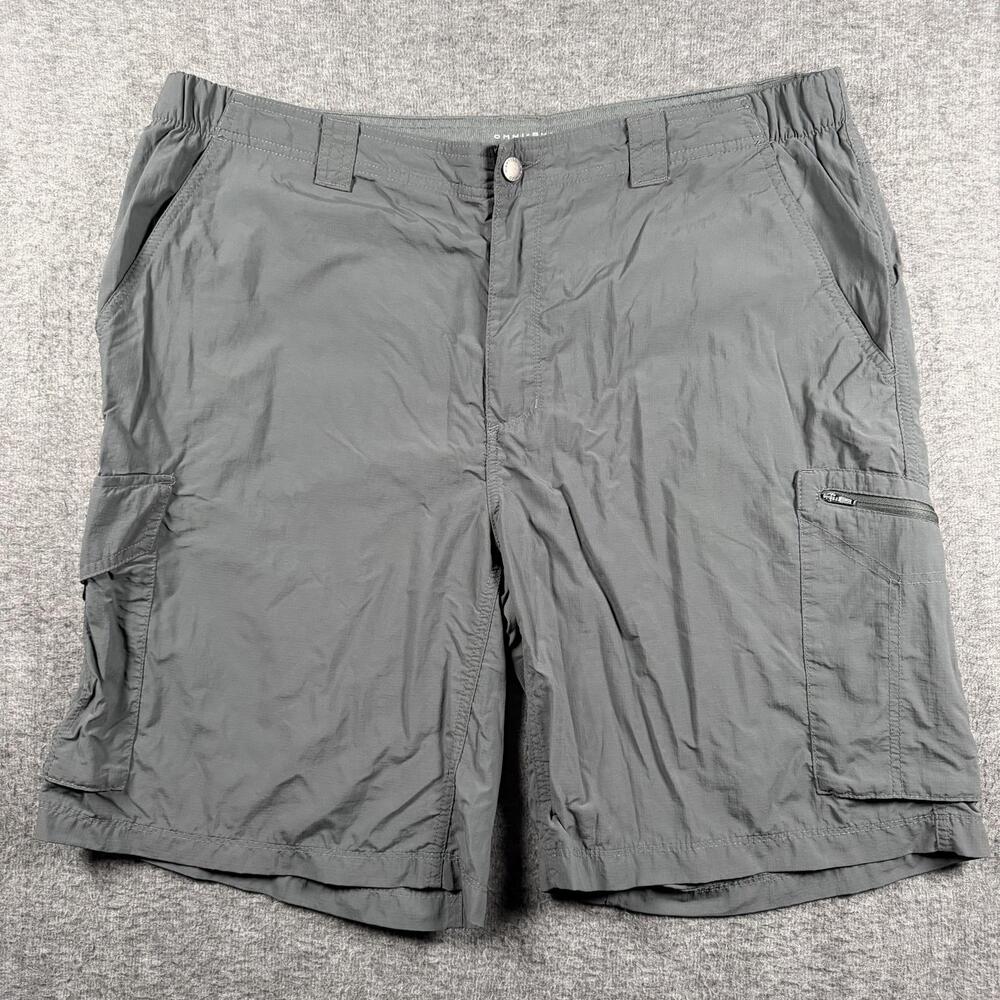 Columbia Cargo Shorts Mens 40 Gray Omni-Shade Nylon Hiking Outdoor 10" Inseam